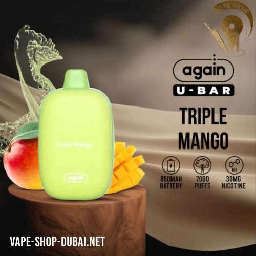 AGAIN U-BAR DISPOSABLE VAPE (7000 PUFFS) Triple Mango UAE Abu Dhabi